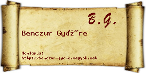 Benczur Györe névjegykártya